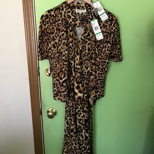 Jones New York Leopard Dress Matching Jacket; Belt